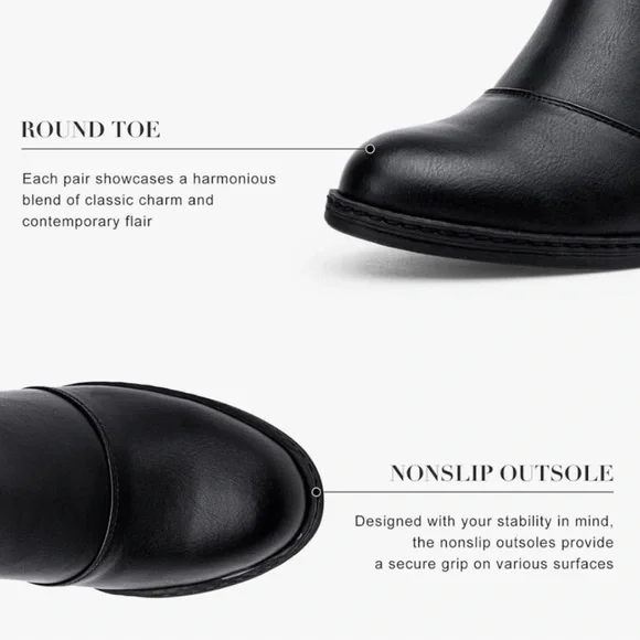 Vepose Chic Black Ankle Boots ~10 - Picture 8 of 8